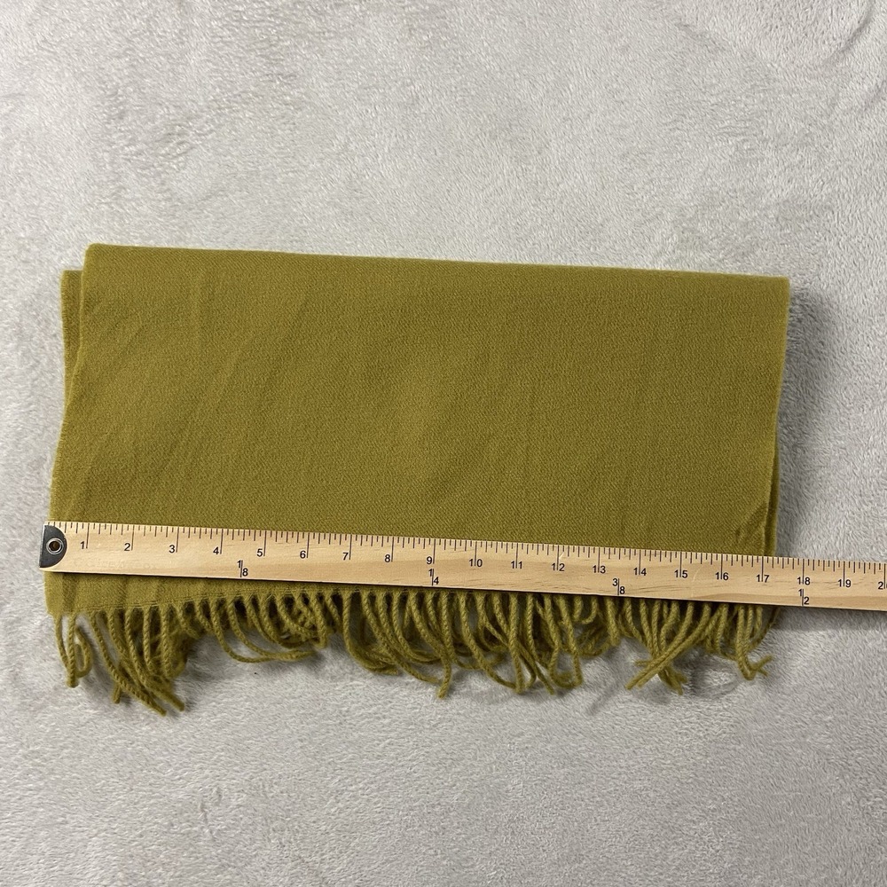 Bruestle 100% Wool Scarf Wrap 17"x66" Green Quiet Luxury Minimalist Chic Forest - Picture 5 of 8